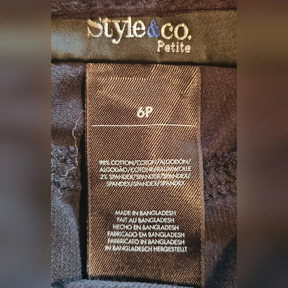 Style & Co. Petite Classic Black Corduroy Slacks - Picture 6 of 7